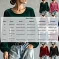 thumbnail image 3 of Dpjklzsn Women's Velour Scoop Neck Blouse with Gathered Long Sleeves and Relaxed Fit, 3 of 9