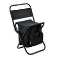 thumbnail image 3 of Silla de camping plegable, bolsa térmica, silla de pesca, contenedor de alimentos, taburete con respaldo portátil, taburete plegable para viajes, cocina, picnic Negro, 3 of 8