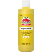 Apple Barrel 20471E Acrylic Craft Paint, Matte Finish, Bright Yellow, 8 fl oz