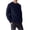 Dark Blue, variant on Mens Sweater Crew Neck Plaid Knit Sweaters Solid Long Sleeve Loose Soft Warm Pullover Casual Comfy Sweater Top for Fall Winter Daily Layering Wear