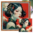 thumbnail image 1 of Hilo de bordar de algodón completo, estampado de 14CT, estilo antiguo, punto de cruz para mujer, 40x40cm, 1 of 9