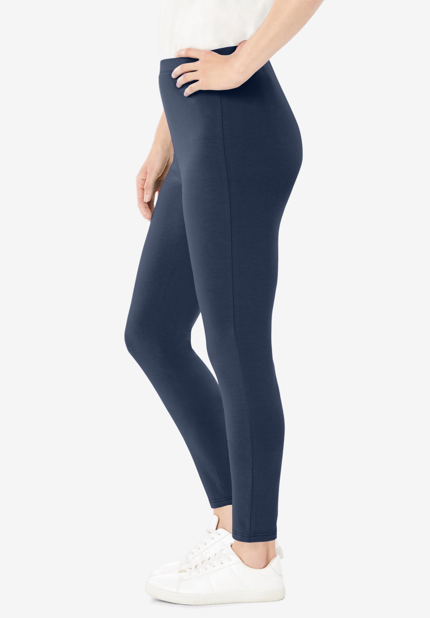 Plus Size Petite Stretch-Cotton Knit Pull-On Leggings - image 3