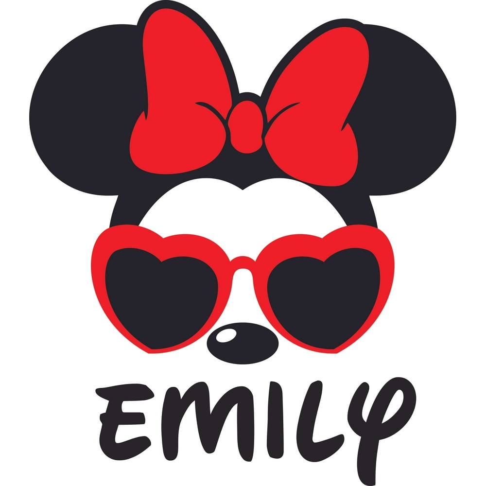 Cool Minnie Mouse Heart Shades Disney Customized Wall Decal Custom Vinyl Wall Art