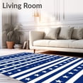 thumbnail image 2 of ODIKA 5'x7' Machine Washable Non-Slip Area Rug, Stars & Stripes Welcome July Celebration Patriotic High Traffic Rug, Blue, 99147, 2 of 7