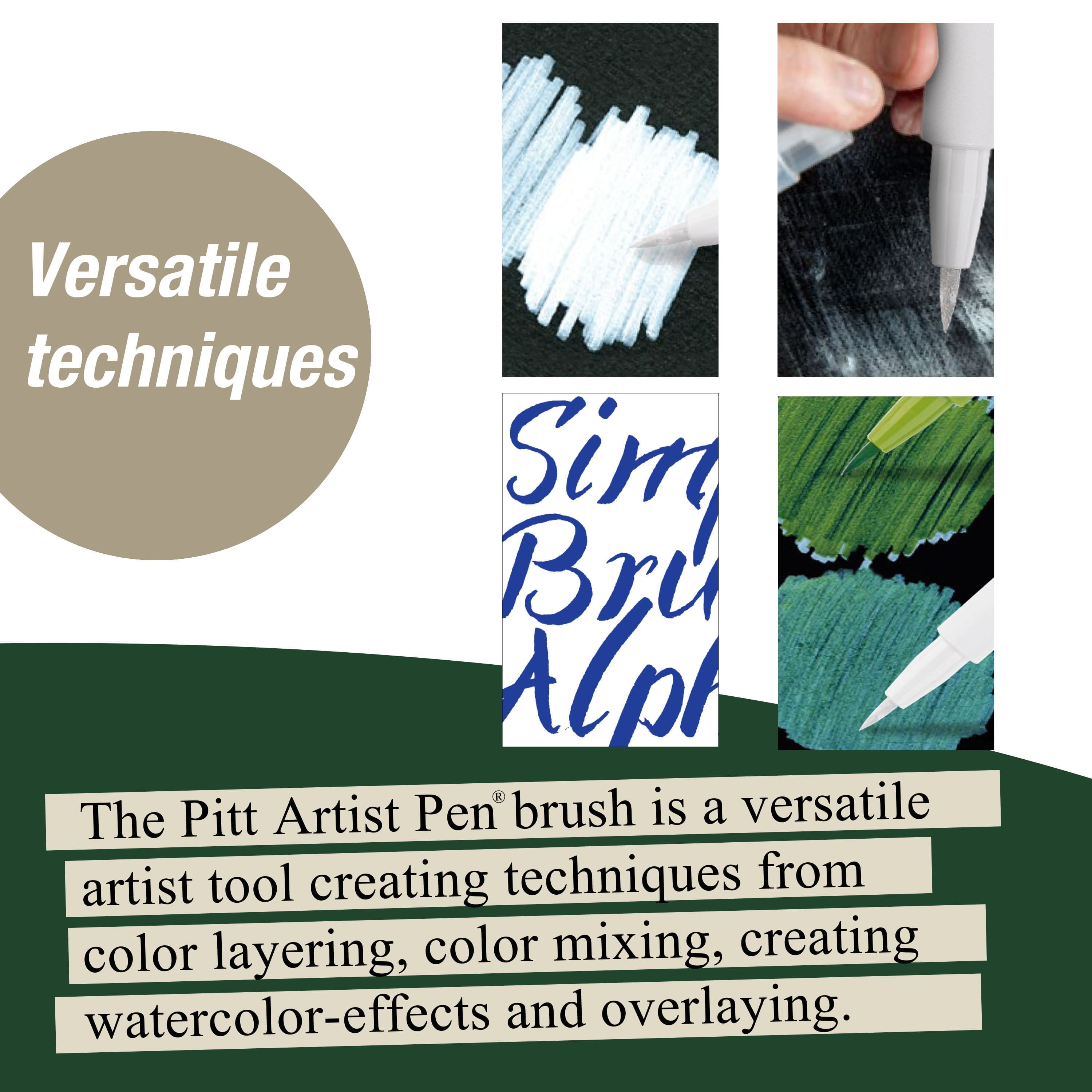 Faber-Castell PITT White Brush Artist Pen, 10 Pack