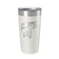 thumbnail image 1 of Bass Fishing Tumbler Angler Travel Mug Insulated Laser Engraved Coffee Cup Gift 20 oz White, 1 of 1
