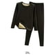thumbnail image 4 of Minnieouse Conjunto de ropa interior térmica para mujer Clima frío Cómodo Terciopelo Calzoncillos largos Traje Color sólido Manga completa Ropa interior Negro 2XL, 4 of 6