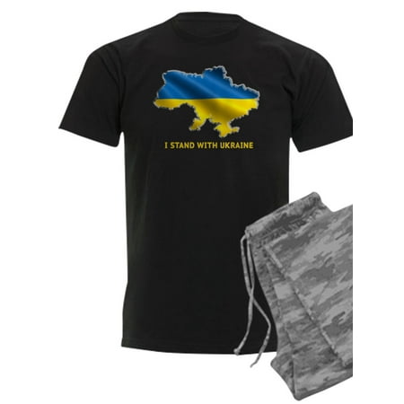 

CafePress - I Stand With Ukraine Flag Ukrainian Pride Pajamas - Men s Dark Pajamas