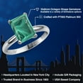 thumbnail image 2 of Gem Stone King PLAT-900 Platinum Green Malachite Engagement Ring for Women | 5.00 Cttw | Emerald Cut 10X8MM | Gemstone Birthstone | Size 5, 2 of 6
