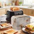 thumbnail image 2 of Toaster Cover 4 Slice, Brown Geometric Dustproof Bakeware Oven Protector with Top Hook, Modern Oil Painting Abstract Waterproof Small Kitchen Appliance Toasters Dust Cover, 12"x11"x8", 2 of 8