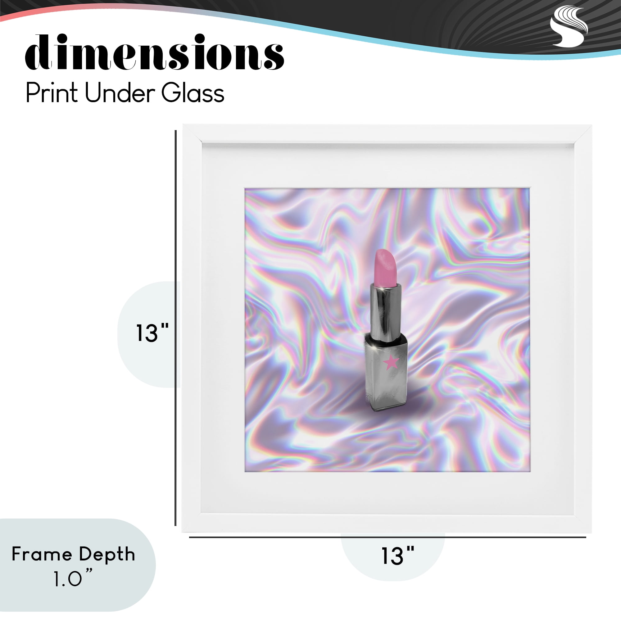 Stupell Industries Iridescent Icon Lipstick White Framed Print Under Glass, design by Matthew Piotrowicz