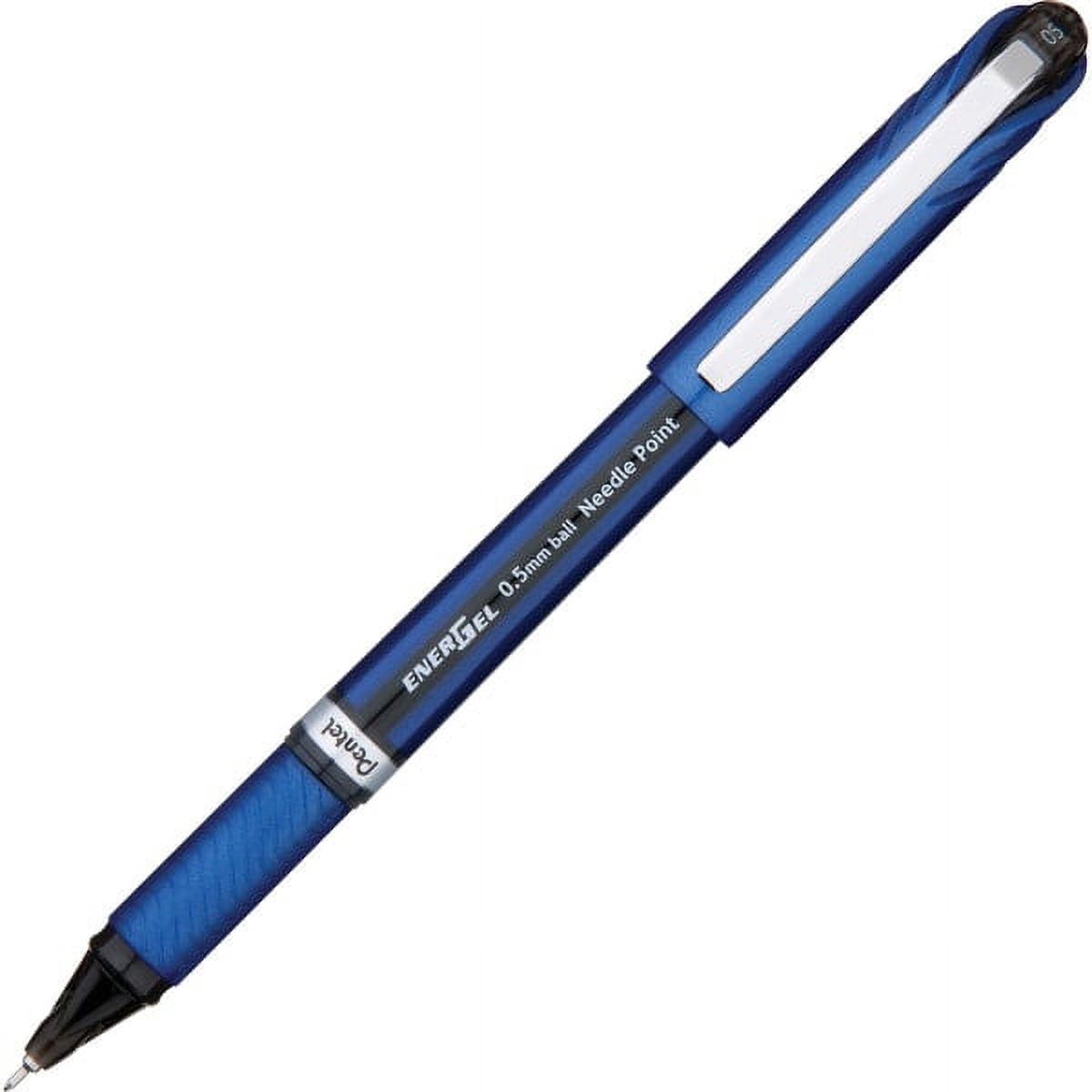 EnerGel NV Liquid Gel Pen, (0.5mm) Needle Tip, Fine Line Capped, Black Ink, 12 Count