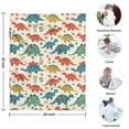 thumbnail image 4 of Beige Cartoon Dinosaurs Flowers Pattern Blanket,Comfortable Soft Flannel Throw Blanket,All Season,Warm Lightweight Blankets for Sofa Bed Couch Living Room Chair,30"x40", 4 of 4