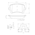 thumbnail image 2 of Balatas Traseras marca brembo para Volkswagen Tiguan Base 2009-2017, 2 of 5