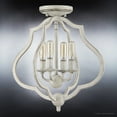 thumbnail image 4 of Luxury Art Deco Indoor Ceiling Light, 15.50''H x 15.00''W, with Moroccan Style Elements, Tudor Design, Burnished White Finish and Open Steel Frame, UQL4131, 4 of 8