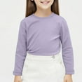 thumbnail image 2 of zbxnLI Toddler Girls Long Sleeve Shirts Cotton Top Basic Crew Neck Soft T-Shirts for Little Girl Clothes, 2 of 6