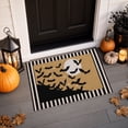 thumbnail image 4 of Dpityserensio Halloween Doormat Black Bat and Moon with Striped Border Non-Slip Washable Indoor Outdoor Rug, Vintage Fall Decor, 4 of 9