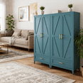 thumbnail image 5 of JHYKFG 71" Tall Metal Storage Cabinets,4-Tier Kitchen Pantry Cabinet with 2 Doors and 1 Drawer for Dining Room,Living Room,Hallway,Bathroom,Blue, 5 of 15
