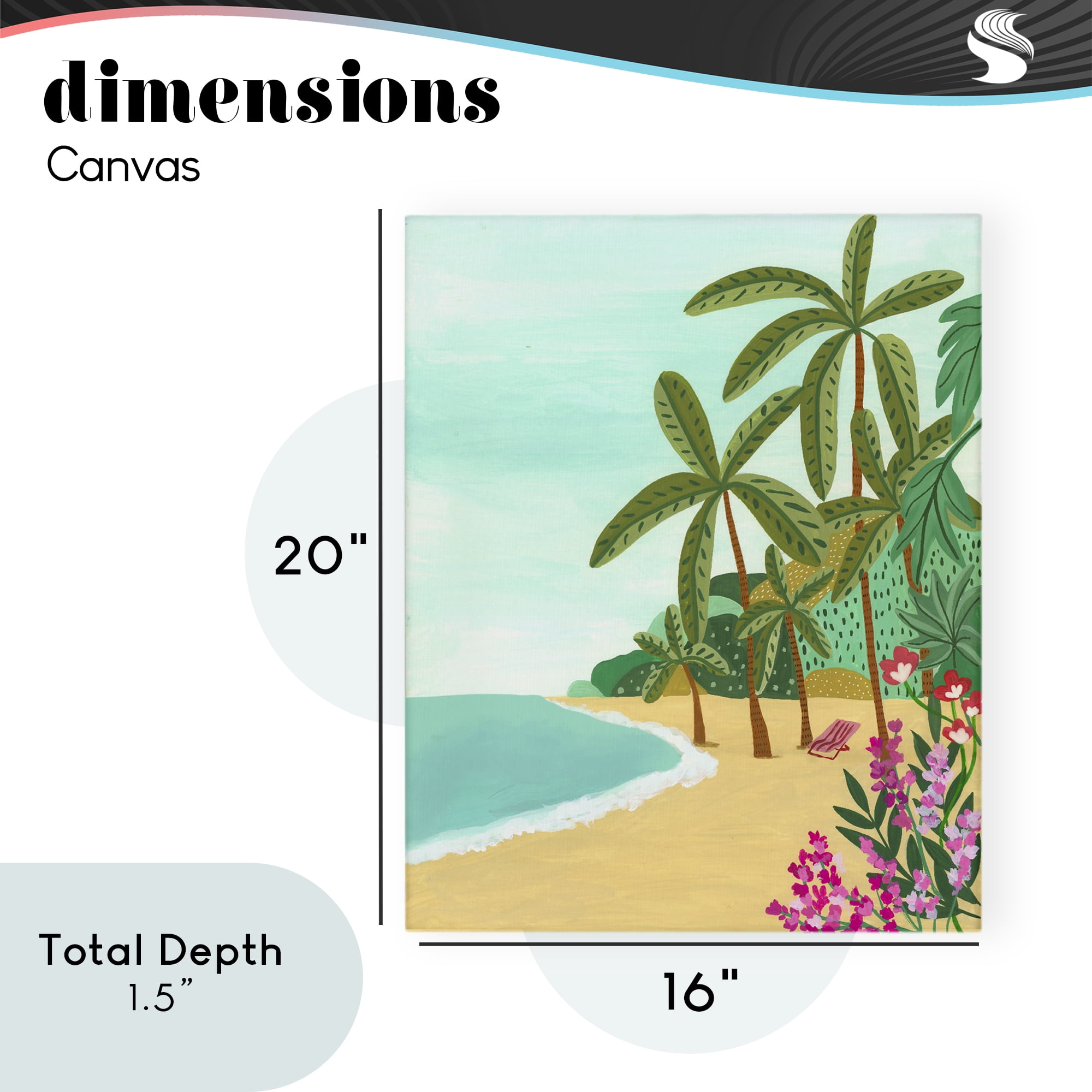 Palm Filled Shoreline Canvas Wall Art, design by Nabeela Rumi