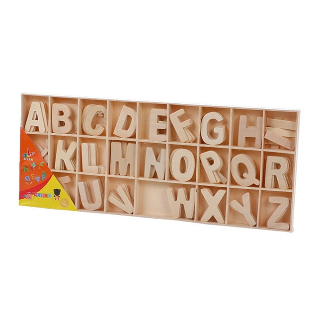 ZheElen Natural Color Wooden Letters Develop Essential Skills While Having Fun Easy To Enhances Creativity 29*12cm 1Set