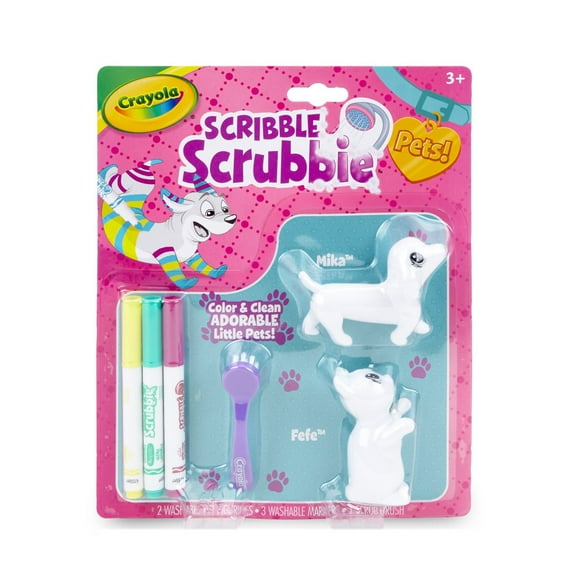 Crayola Scribble Scrubbie White Pets 2-Pack, Toys, School Supplies, Kids Playset Child Ages 3 