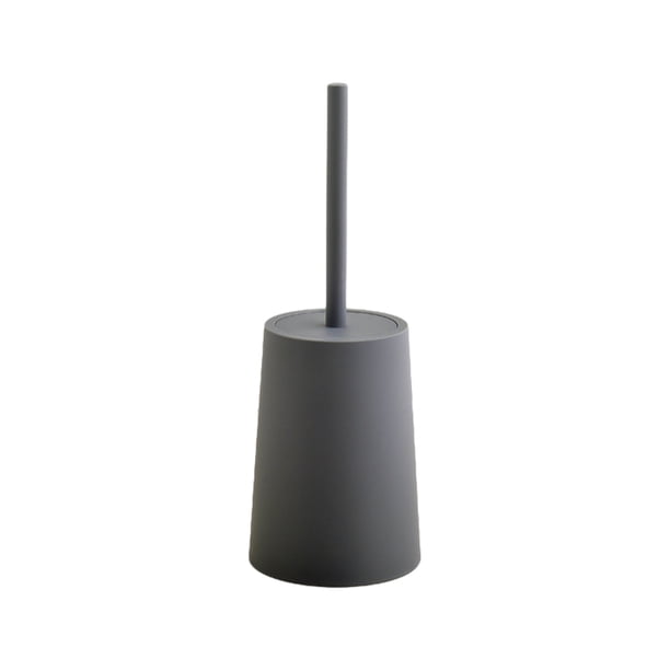 Bewildely Escobilla amplia del retrete del cuarto de baño del con los accesorios modernos y funcionales bajos hechos con los Pp Juegos de accesorios de baño gris 37x18x13cm