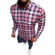 thumbnail image 3 of Playeras Y Camisas Para Hombre Hombres manga larga Otoño Invierno Casual Plaid impreso camisas Top blusa camisas (Blue, XXL), 3 of 7