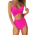 thumbnail image 6 of Women's Bikini Set-Criss Cross Bra+High Waist Brief,2 Pcs Sexy Bathing Suits Beachwear, 6 of 8