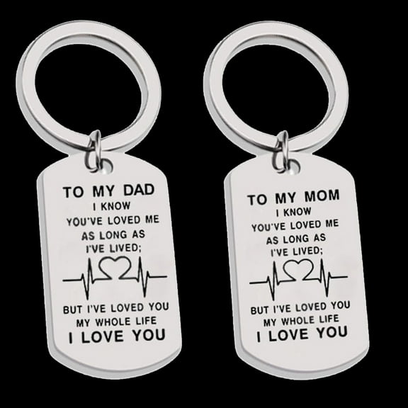 Naierhg Simple English Letter To My Mom Dad Pendant Necklace Keychain Jewelry