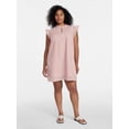 thumbnail image 2 of Time and Tru Women's Cotton Eyelet Mini Dress with Flutter Sleeves, Sizes XS-XXXL, 2 of 6