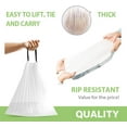 thumbnail image 4 of 4 Gallon 140 Counts Strong Drawstring Trash Bags Garbage Bags by , Bathroom Trash Can Bin Liners, Small Plastic Bags for home office kitchen, White, 4 of 4