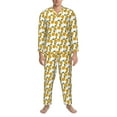 thumbnail image 3 of Disketp Yellow Pears for Pajamas Set Long Sleeve Sleepwear Mens Button Down Nightwear Pj Sets-Large, 3 of 7