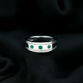 thumbnail image 2 of Rosec Jewels Natural Emerald Band Ring for Women, Wide Band Ring - AAA Quality Emerald, 925 Sterling Silver, US 3.50, 2 of 7