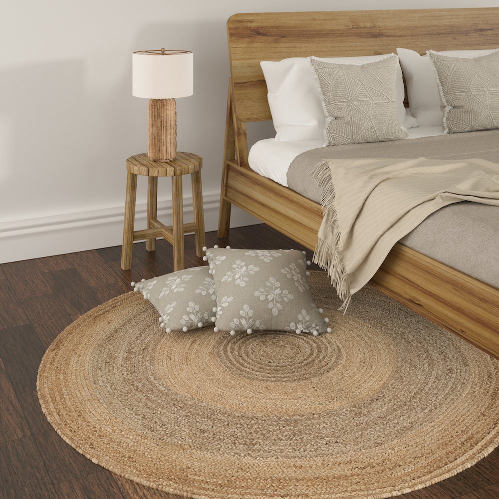 LR Home Boutique Jute Jute Area Rug Indoor in Tan/Brown, 7'6" Round