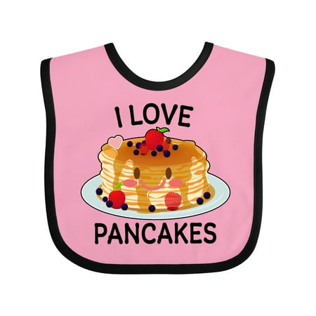 

Inktastic I Love Pancakes with Cute Stack of Pancakes Gift Baby Boy or Baby Girl Bib