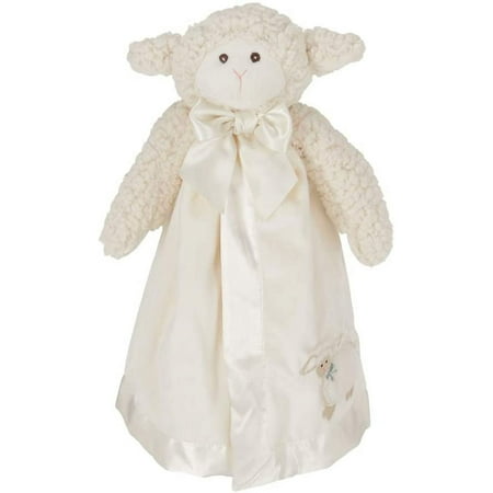 Bearington Baby Lamby Snuggler, White Lamb Plush Stuffed Animal Security Blanket, Lovey 15"