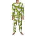 thumbnail image 3 of Naloa Lovely Chickens Men’s Pajamas Set - Long Sleeve Button Down Sleep Shirt and Pajama Bottoms Sleepwear Set-Medium, 3 of 7