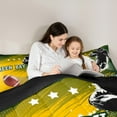 thumbnail image 4 of Feelyou American Football Bedding Comforter Set 7 Pieces for Boys, Rugby Sport Queen Bedding Sets, Orange Green Queen Sheet Sets, Green Bay Print Bedroom Decor, 4 of 8