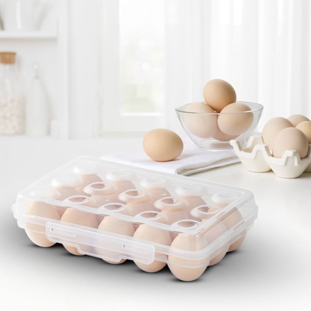 Blueek Portable Food Grade Egg Storage Box, Stackable Organizer for Kitchen or Refrigerator, Easy Transport Camping Carrier