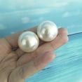 thumbnail image 2 of 2cm Big Simulated Pearl Earrings Temperament Simple Personality White Statement Earrings For Women Korean Earrings  Jewelry Gift, 2 of 10