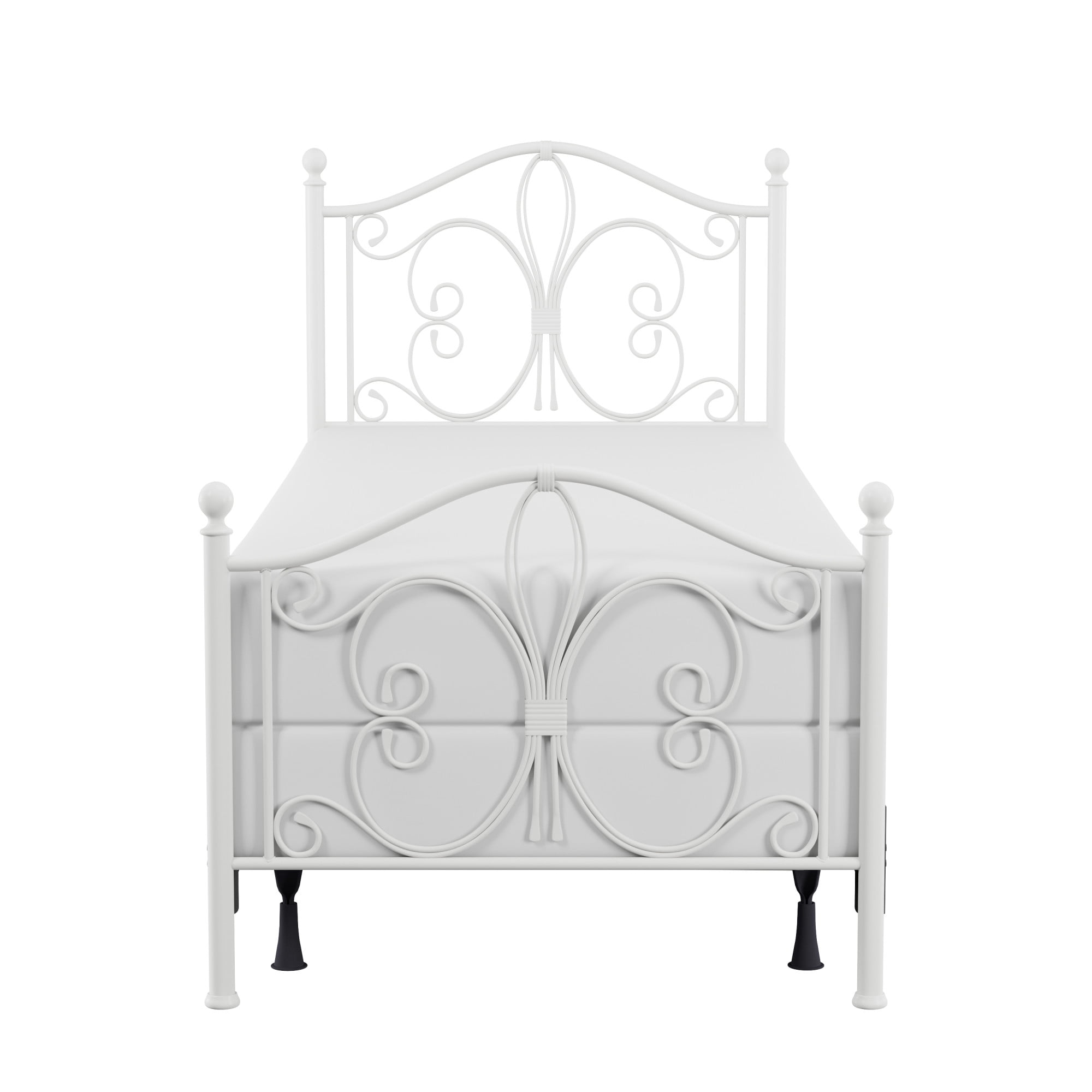 Hillsdale Furniture Ruby Textured White Metal Scroll Twin Bed