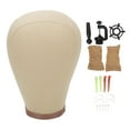 thumbnail image 2 of Mannequin  Head, Facial Features Design Stable  Block Head 24 Inch Professional Rough  with Mounting Hole for  Styling, 2 of 8