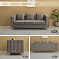 thumbnail image 6 of Hybition Velvet Sofa Modern Couch with Button-Tufted Metal Legs Grey, 6 of 8