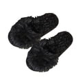thumbnail image 4 of Fnooota Womens Slide Slippers, Non Slip Open Toe Indoor Comfort Fuzzy Slippers Bedroom Shoes Black Size 6.5-7, 4 of 7