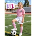 thumbnail image 2 of Glooarm Medias de fútbol para niños, 3 pares, algodón, hasta la rodilla, 2 of 6