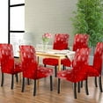 thumbnail image 5 of Christmas Dining Room Chair Covers Slip Covers for Chairs Red Christmas Falling Snowflakes Spandex Stretch Washable Chair Protectors Kitchen Chair Covers Set of 4 Chair Covers for Party, 5 of 6