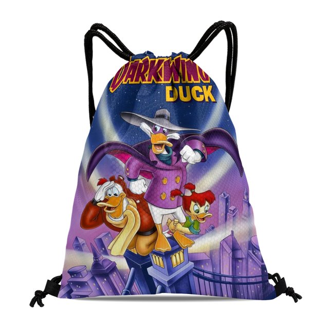 Pato Darkwing Mochila de Cuerdas para Deportes y Gimnasio, Bolsa de Cuerdas Resistente al Agua, Bolsa Cinch, 30×40cm