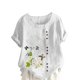 thumbnail image 1 of Camiseta suelta informal de verano con cuello redondo y manga corta con estampado de flores para mujer OAVQHLG3B Store  lin121212, 1 of 4