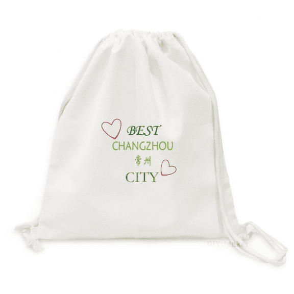 China Changzhou Sign Art Deco Fashion Backpack Canvas Drawstring Reusable Mesh Shopping Bag