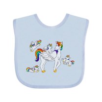 Inktastic Cute Unicorn Family Boys or Girls Baby Bib